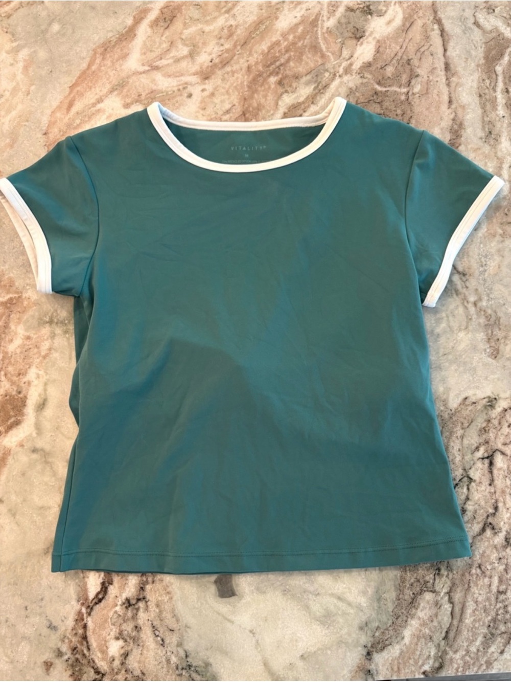 Vitality green support  Ringer Tee with White Trim